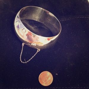 Classic wide sterling bangle bracelet
